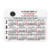 2024 Kalender Custom Business Logo Naam Wit Gemakk Magneet (Horizontaal)