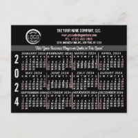 2024 Kalender Custom Business Logo Naam Zwart Gema