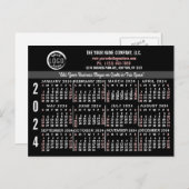 2024 Kalender Custom Business Logo Naam Zwart Gema Briefkaart (Voorkant / Achterkant)