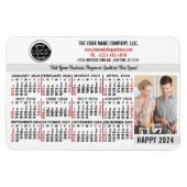 2024 Kalender Easy Custom Business Logo Naam Foto Magneet (Horizontaal)