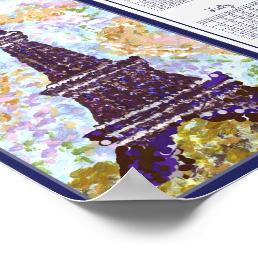 2024 Kalender Eiffeltoren Pointillisme Landschap Poster (Hoek)
