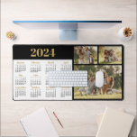 2024 Kalender en Fotocollage Bureaumat<br><div class="desc">2024 Maand-bij-een-blik Kalender Desk Mat is voorzien van uw favoriete foto's,  ook met een zwarte achtergrond. **Dit is voor 2024** (Kijk voor onze nieuwe design voor volgend jaar.)</div>