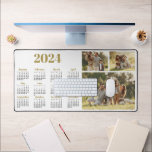 2024 Kalender en Fotocollage Bureaumat<br><div class="desc">2024 Maand-bij-een-blik Kalender Desk Mat is ook voorzien van uw favoriete foto's! **Dit is voor 2024** (Kijk voor onze nieuwe design voor volgend jaar.)</div>