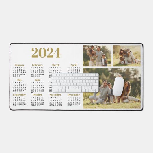 2024 Kalender en Fotocollage Bureaumat (Keyboard & Muis)