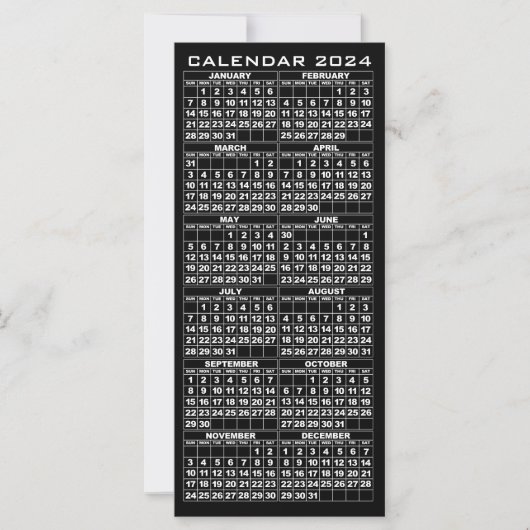 2024 Kalender Feestdagen Rack Kaart Black Tree (Voorkant)