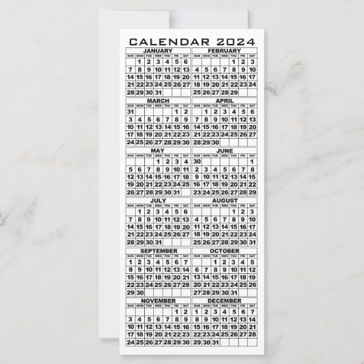 2024 Kalender Feestdagen Rack Kaart Leaf met envel (Voorkant)