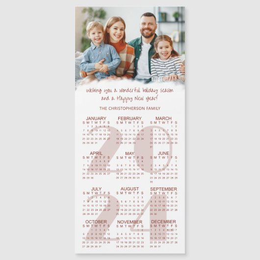 2024 Kalender Foto Aangepaste Kleur Kerst Kaart (Voorkant)