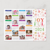 2024 Kalender Fotocollage Kerst & Nieuwjaar Briefkaart (Voorkant)