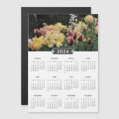 2024 Kalender Geel Bloem Tuin Magneet (Voorkant / Achterkant)