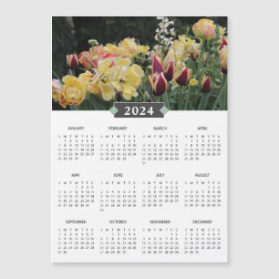 2024 Kalender Geel Bloem Tuin Magneet