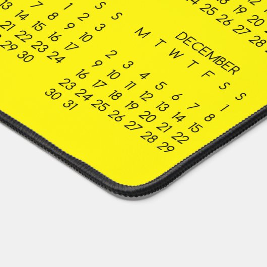 2024 Kalender Geel Kleur Achtergrond Bureaumat (Hoek)