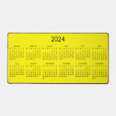 2024 Kalender Geel Kleur Achtergrond Bureaumat (Voorkant)