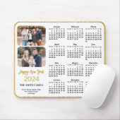 2024 Kalender Goud Glitter Script 2 Familie Foto Muismat (Met muis)