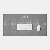 2024 Kalender Grijze Kleur Achtergrond Bureaumat (Keyboard & Muis)