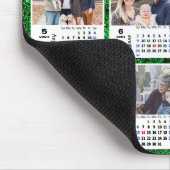 2024 Kalender groene glitter familie foto collage Muismat (Hoek)