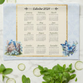 2024 Kalender Handdoek Bluebirds Vogelhuis ECC 3:1 (Gevouwen)