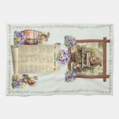 2024 Kalender Handdoek Eekhoorns Pansies Acorns Gr (Horizontaal)