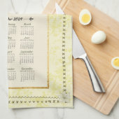 2024 Kalender Handdoek Geel Goudvink (Quarter Fold)