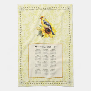 2024 Kalender Handdoek Geel Goudvink