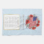 2024 Kalender Handdoek God zegene Amerika Vlag Pop (Horizontaal)