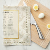 2024 Kalender Handdoek Paris Uitzicht Aangepaste B (Quarter Fold)