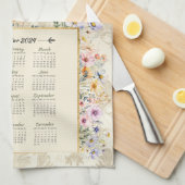 2024 Kalender Handdoek Sparrow met Wildbloemen (Quarter Fold)
