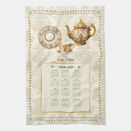 2024 Kalender Handdoek Thee Tijd of Aangepast Beri