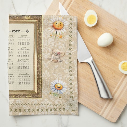 2024 Kalender Handdoek Zaterdag Ochtend Theetijd (Quarter Fold)