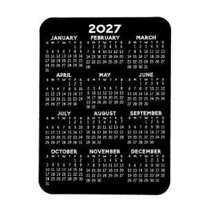 2024 Kalender heel jaar - Basis Minimaal Magneet