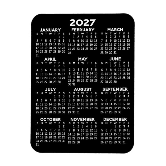 2024 Kalender heel jaar - Basis Minimaal Magneet (Verticaal)