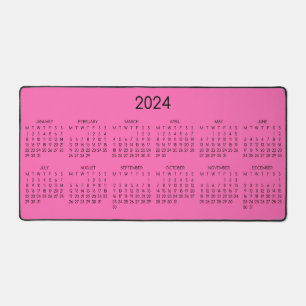 2024 Kalender Hete Roze Kleur Achtergrond Bureaumat