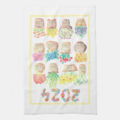 2024 Kalender Keuken Theedoek Bloemen (Verticaal)