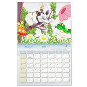 2024 Kalender Kleurrijke Kikker Opossum Bloemen (Feb 2026)