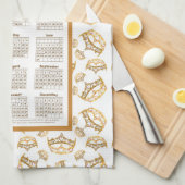2024 Kalender Koningin van Harten Gold Crown Tiara Theedoek (Quarter Fold)
