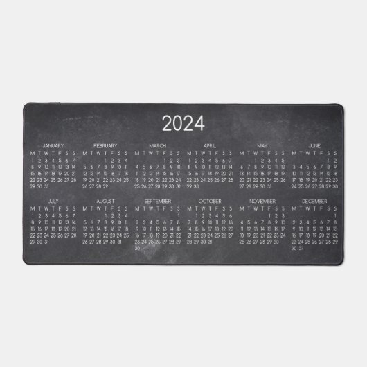 2024 Kalender Leraar Blank Chalkboard Design Bureaumat (Voorkant)