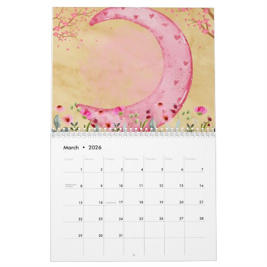 2024 Kalender, Liefde, Waterverf,  Papers Kalender (Mar 2026)