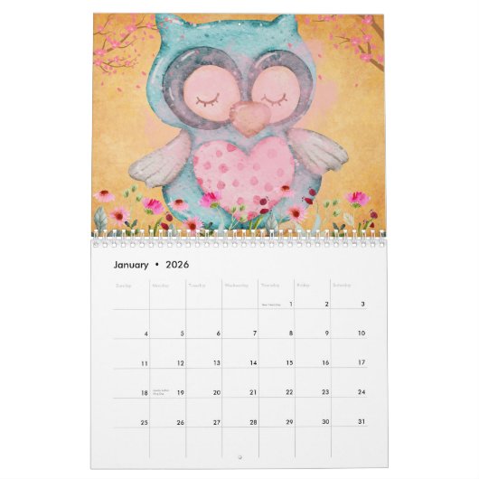 2024 Kalender, Liefde, Waterverf,  Papers Kalender (Jan 2026)