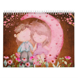 2024 Kalender, Liefde, Waterverf,  Papers Kalender