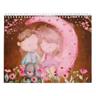 2024 Kalender, Liefde, Waterverf,  Papers Kalender