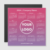 2024 Kalender Logo Roze Paarse Gradient Magnet (Voorkant / Achterkant)