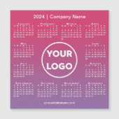 2024 Kalender Logo Roze Paarse Gradient Magnet (Voorkant)