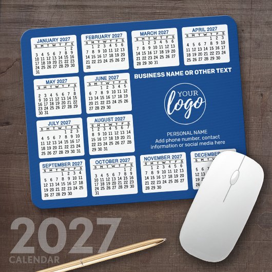2024 kalender - logo toevoegen, contactinformatie muismat
