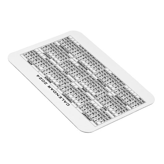 2024 Kalender Magneet Wit (Rechterzijde)