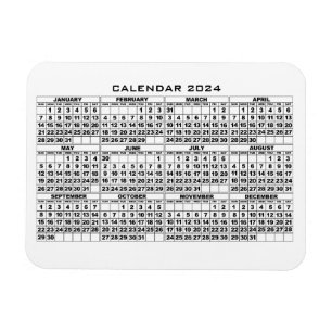 2024 Kalender Magneet Wit