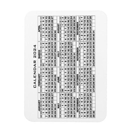 2024 Kalender Magneet Wit (Verticaal)