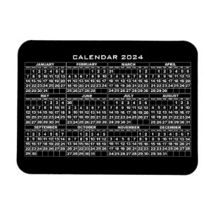 2024 Kalender Magneet Zwart