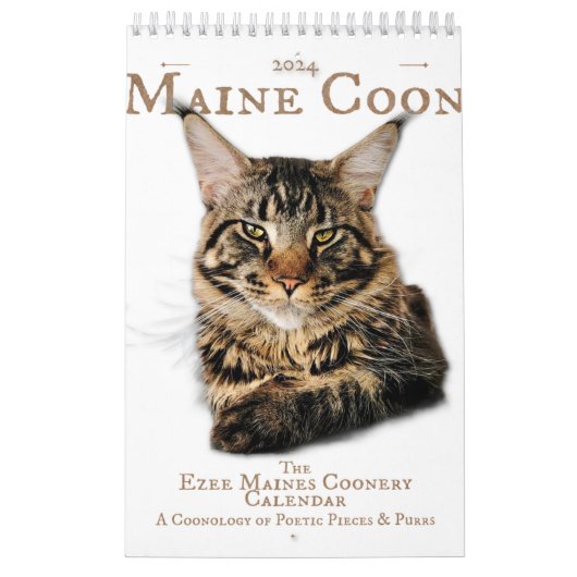 2024 Kalender Maine Coon katten & kittens, poëzie (Hoes)