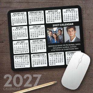 2024 Kalender met 2 foto's en tekst - Zwart Wit Muismat