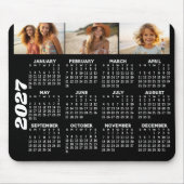 2024 Kalender met 3 Foto Collage - zwart Muismat (Voorkant)