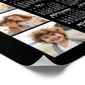 2024 Kalender met 4 foto collage - zwart Poster (Hoek)